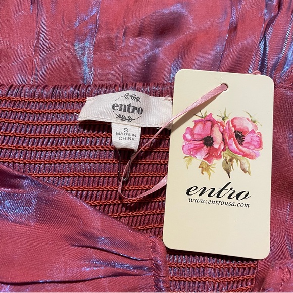 Entro Iridescent On/Off Shoulder Boho Dress – Small - NWT - Picture 4 of 4